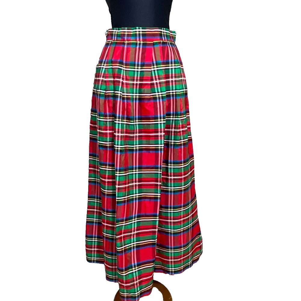 VTG. Chris Kellogg Maxi Taffeta Pleated Skirt women’s tagged Sz. 10 fits 6-8 USA